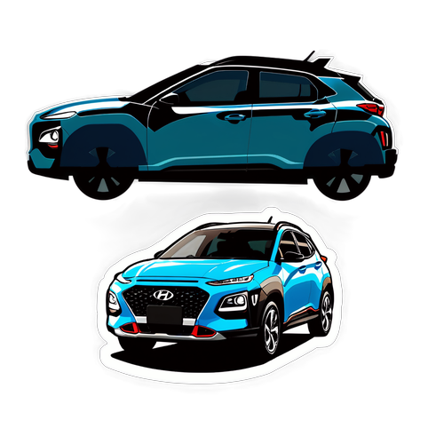 Inviterende klistremerke for Hyundai Kona