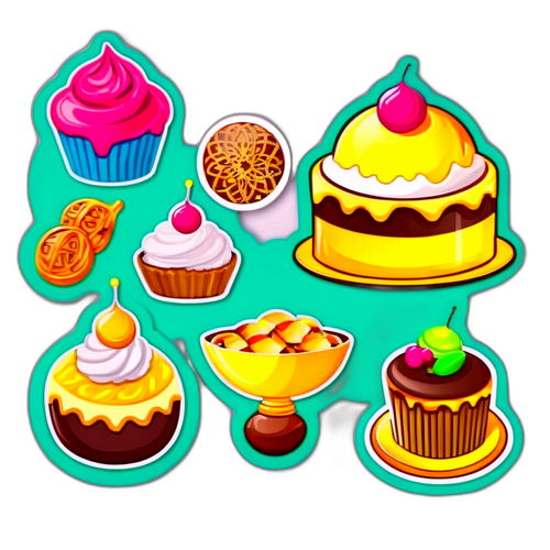 Sticker Kue Lebaran yang Berwarna-warni