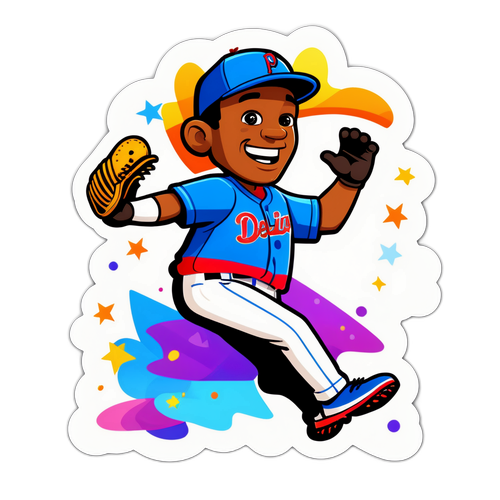 Cartoonish Freddy Peralta Pitching Sticker