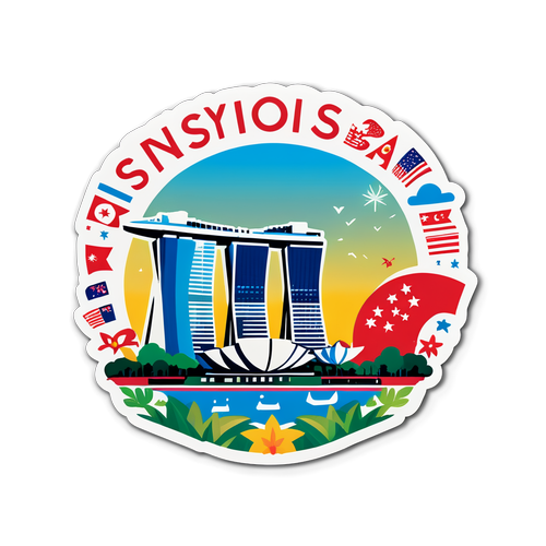 Sticker ng Skyline ng Singapore