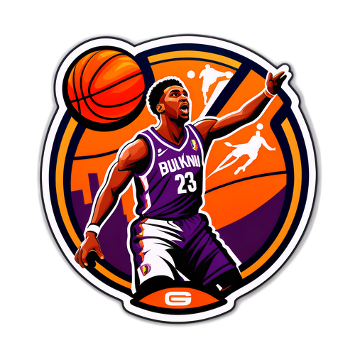 מדבקת יורוליג בעיצוב מגרש כדורסל