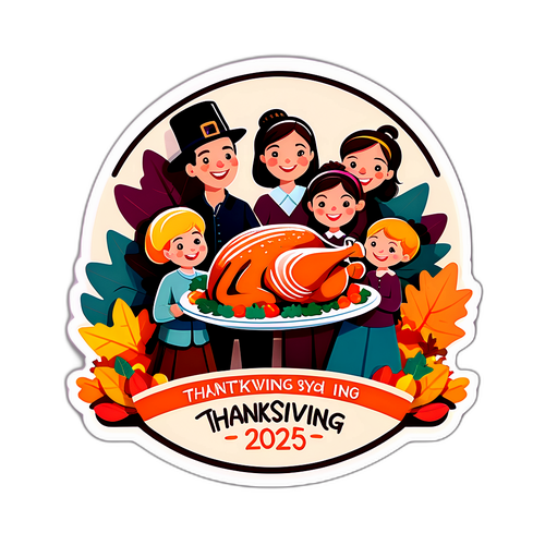 Masayang Sticker ng Araw ng Pasasalamat