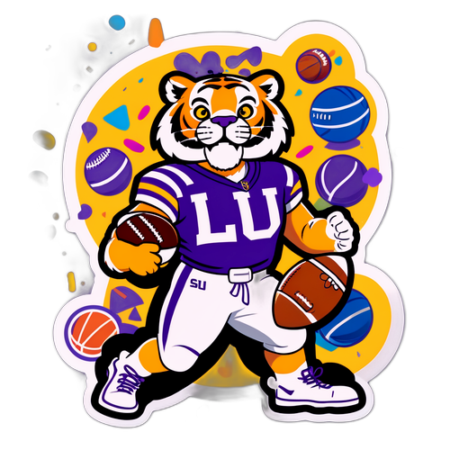 Weeks LSU Tiger Mascot Sticker