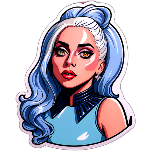 Naklejka z Lady Gagą w różnych inkarnacjach