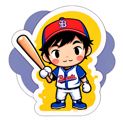 可愛いキャラクターと野球バット