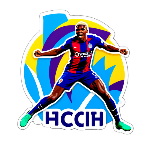 Kleurrijke sticker van Victor Osimhen