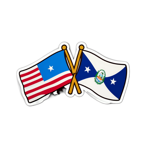Intertwined Flags of Honduras and the USA Sticker