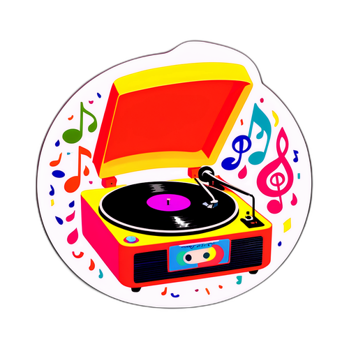 Vintage Platespiller med Musikknoter