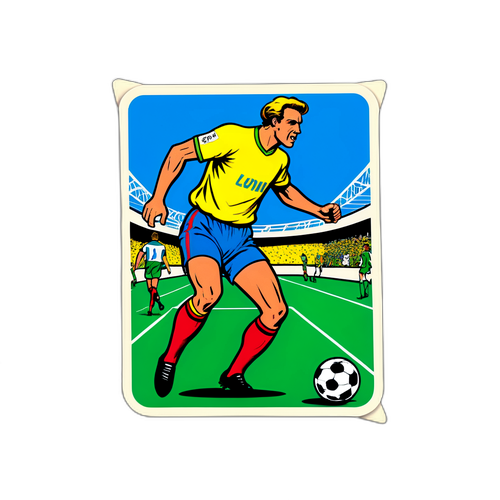 Sticker Gaya Komik Retro: Perlawanan Bola Sepak Nantes vs Lyon