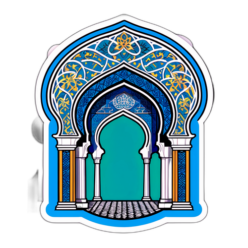 Silhouette de Damas avec motifs architecturaux syriens