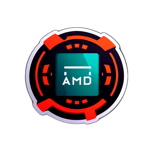 현대적 스타일의 AMD 로고 리디자인 스티커