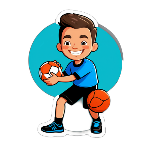 Karakterklistremerke av Peder Kongshaug i sporty antrekk