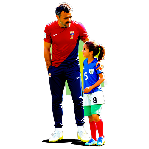 Luis Enrique és lánya, szeretettel a focipályán