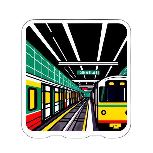 지하철역 풍경 스티커 디자인