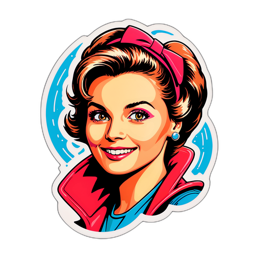 Retro nálepka Eva Adamczyková s prvky z 80. let