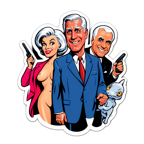 Η σκηνή από την ταινία 'Naked Gun' με καραγκιοζάκια των βασικών χαρακτήρων