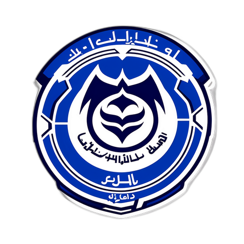 Дизайн наклейки з логотипами Аль-Хілял та Аль-Шорти на фоні футбольного стадіону в динамічному стилі