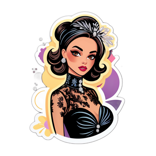 Mode-inspireret klistermærke af glamour