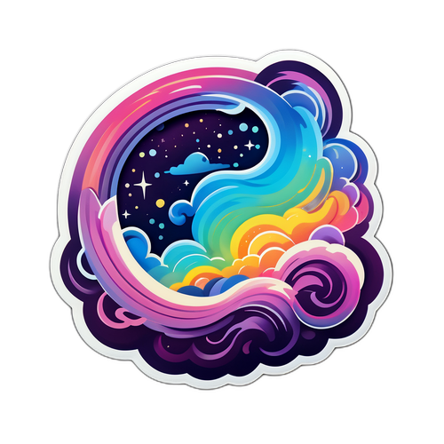 Наклейка з поетичним зображенням магнітних штормів