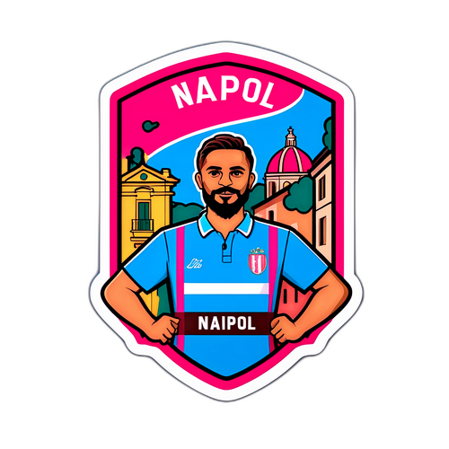 Sticker ya Napoli FC na Mandhari ya Kale ya Neapolitan