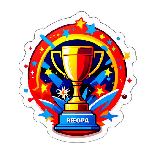 Sticker da Recopa com Troféu e Elementos Festivos