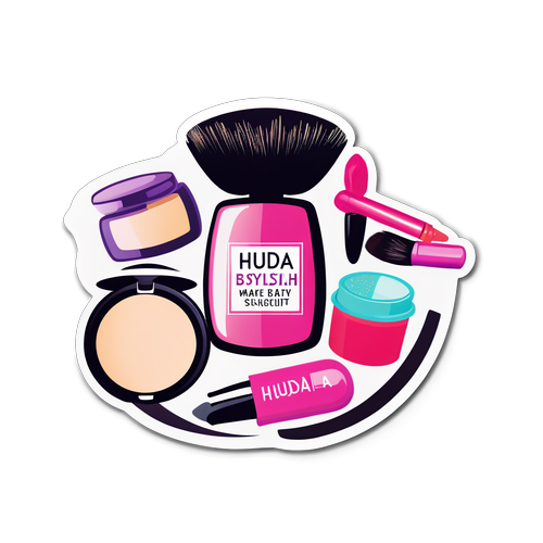 Glamour og Skønhed: Huda Beauty Klistermærke