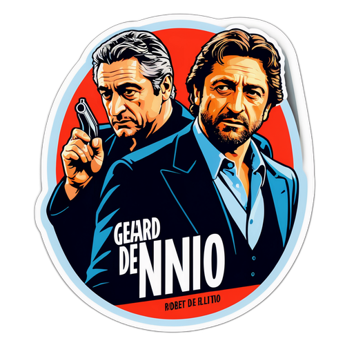 Stílusos vintage filmes plakát Robert De Niro és Gerard Butler karaktereivel