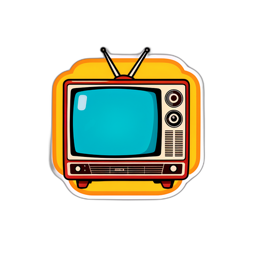 Sticker cu televizor retro