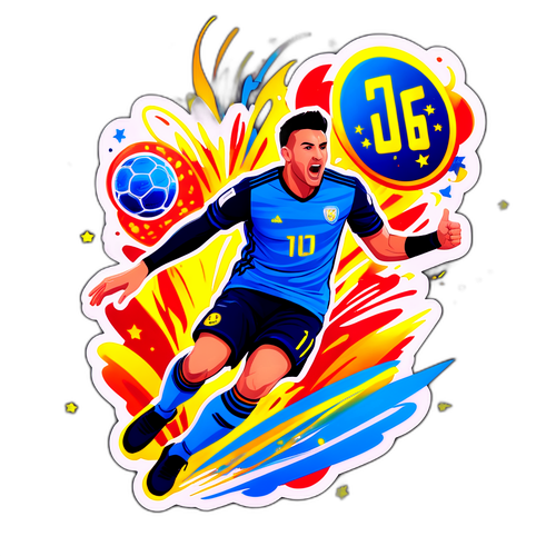 מדבקת פעולה אתלטית של אופרי ארד כובש גול