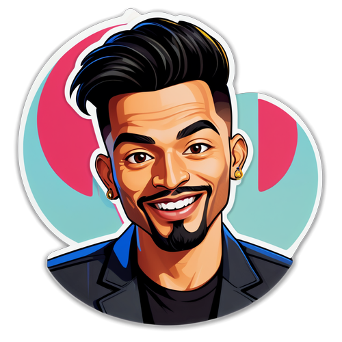 Stickers av styliserad Salwan Momika med TikTok-logotyp