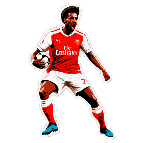 Arte de sticker de um jogador famoso do Arsenal em ação