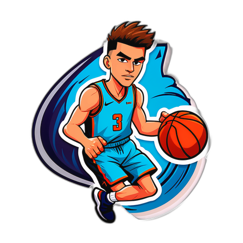 Makukulay na Kartun ng Naglalaro ng Basketball