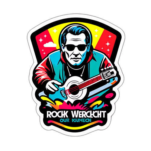 Sticker met muziekbanderole voor Rock Werchter