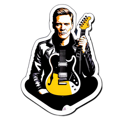 Hudební nálepka oslavující Bryana Adamse