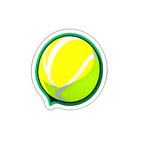 Sticker van een tennisbal met Sabalenka's handtekening