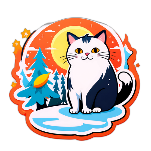冬至貓咪貼紙