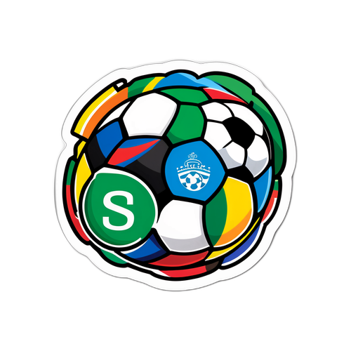 रंगीन फुटबॉल स्टिकर