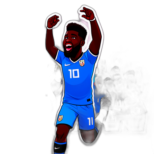 Kartun Ceria Samuel Umtiti Juggling Bola Sepak