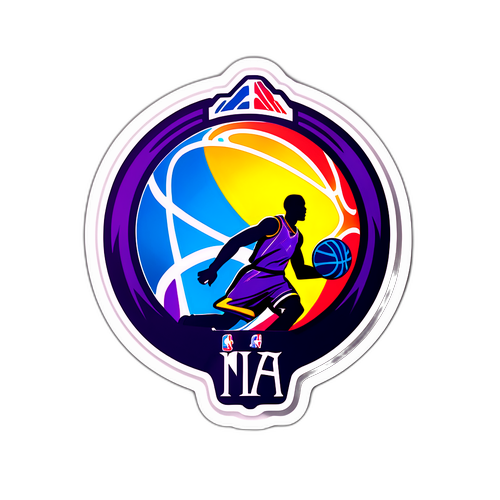 Moderne NBA-logo sticker in felle kleuren