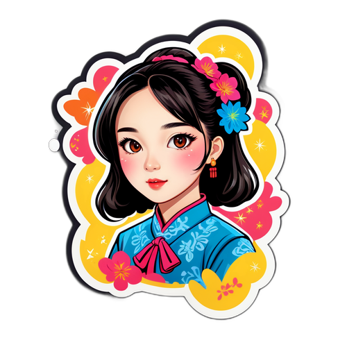 青春活力的徐夢貼紙