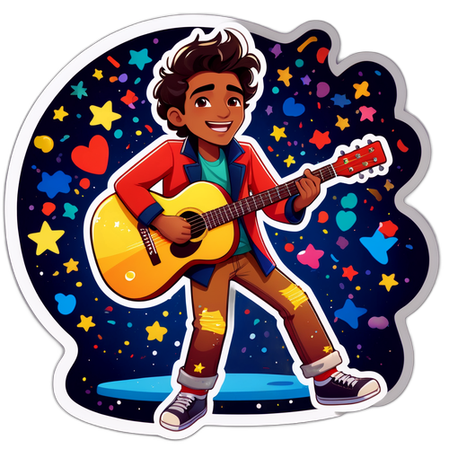 Amir Zingt op het Feestpodium