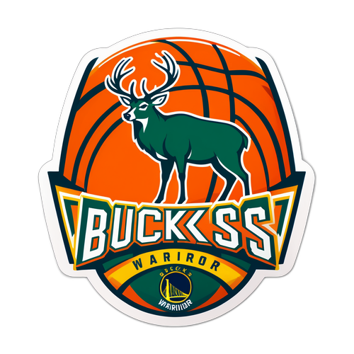 Stiker Basket Minimalis 'Bucks vs Warriors'