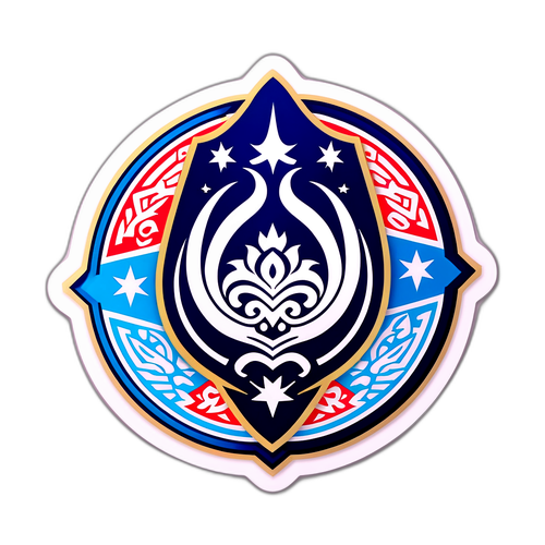 Desain Lencana dengan Logo Qarabağ FK dan Motif Kuno Azerbaijan