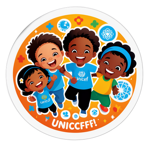 UNICEF Aufkleber: Kinder aus verschiedenen Kulturen