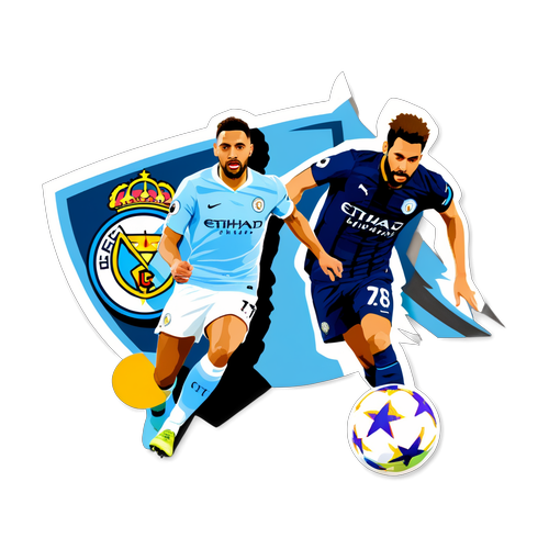 Autocollant dynamique de Manchester City contre le Real Madrid