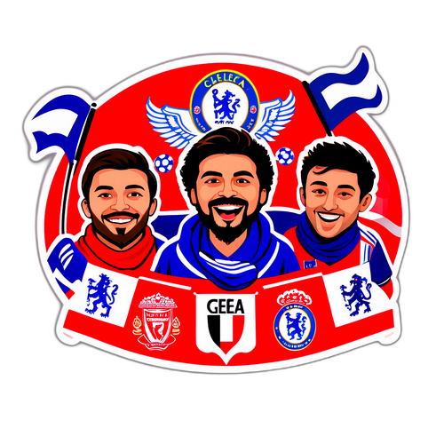 Návrh samolepek s fanoušky Benfiky a Chelsea