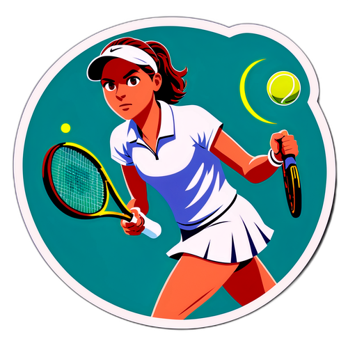 Ilustración de Clara Tauson en un torneo de tenis