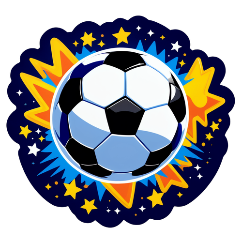 Sticker de balón de la Copa Sudamericana rodeado de estrellas