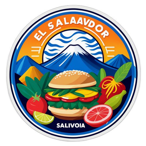 Aufkleber mit den Traditionen und der Kultur El Salvadors