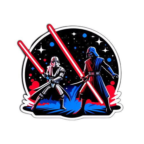 Adesivo Futuristico di Duello con Spade Laser